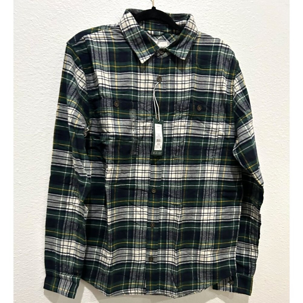 NEW Alpine Design Men's Flannel, Medium, Dark Green Granite Plaid